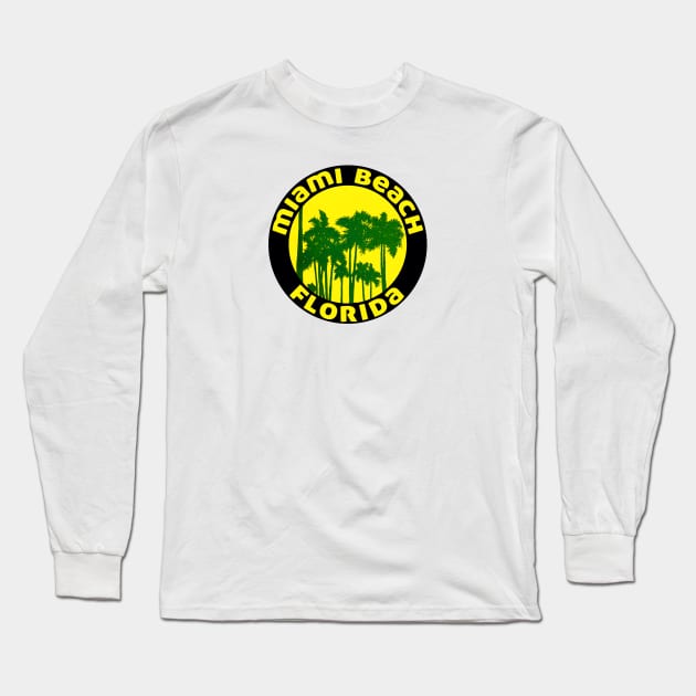 Miami Beach Florida Keys Beach Ocean Travel Long Sleeve T-Shirt by heybert00